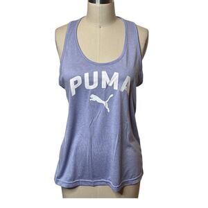 PUMA Lavender Athletic Logo Scoop Racerback Tank Top Womens Size M